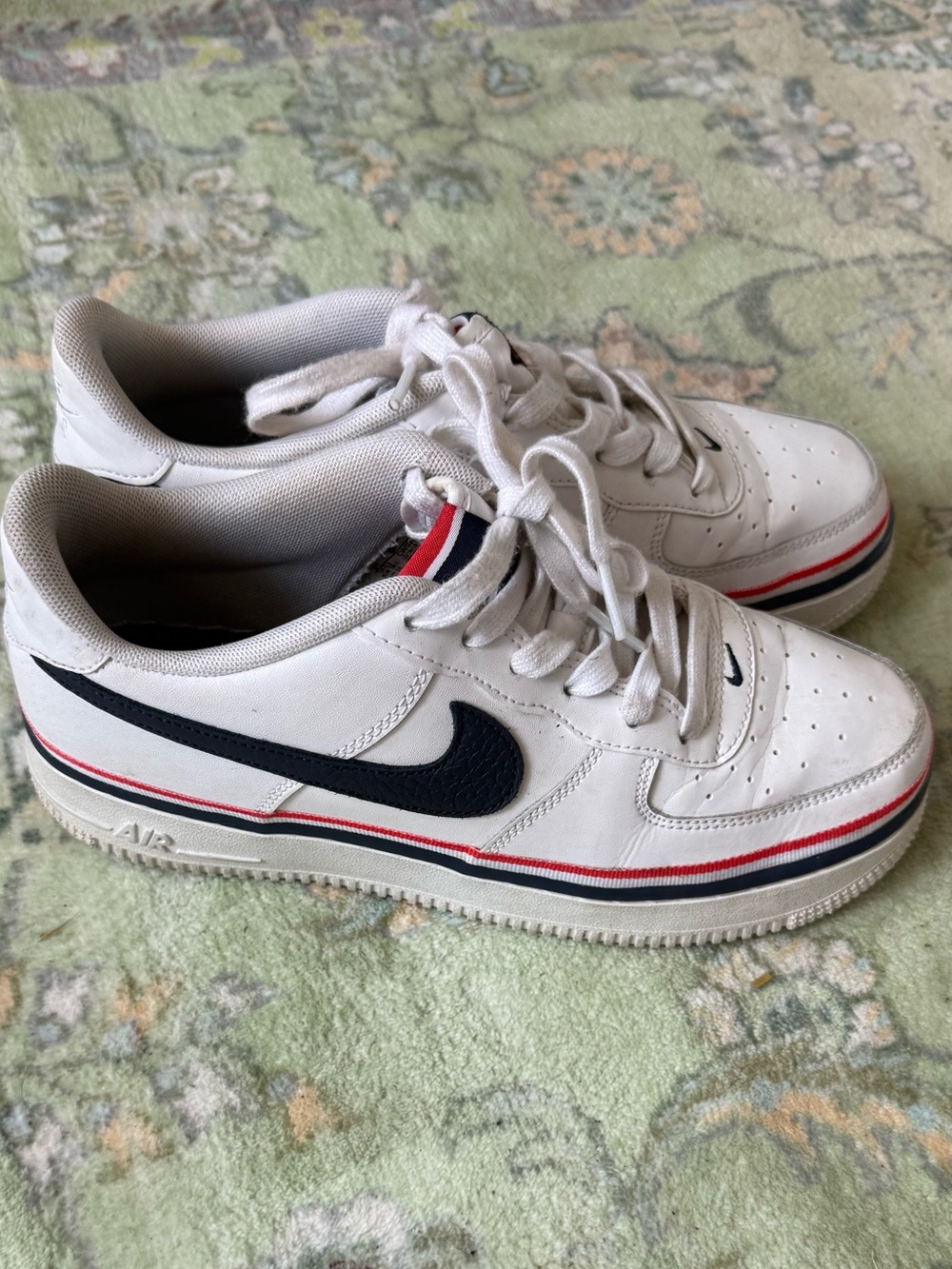 Nike Air Force 1 Low White with Navy and Red Stripe-8